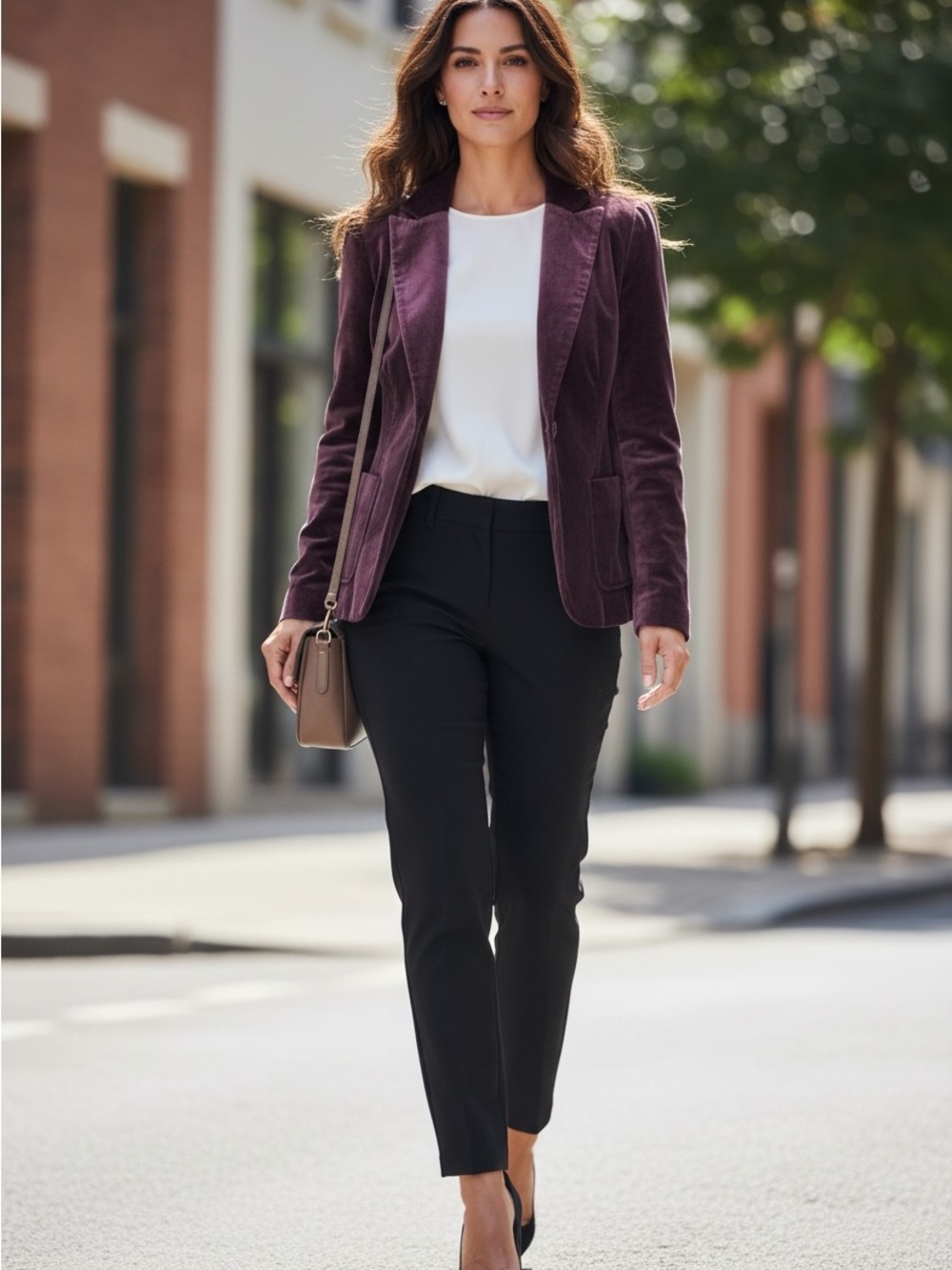 New York & Company Plum Velvet Blazer Size 2 - Office, Career, Travel